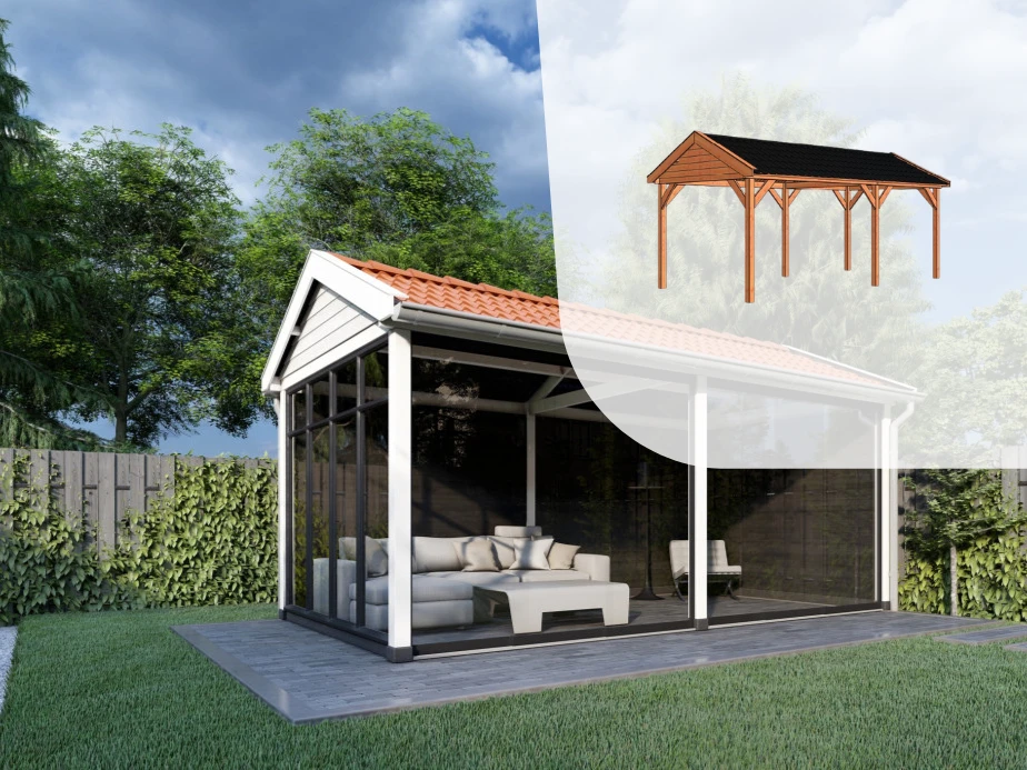 Trendhout Douglas Overkapping Zadeldak Betula 505 x 350 cm - Afbeelding 3
